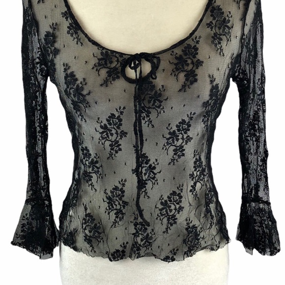 Hanky Panky Vintage 90s Black Lace Top - Picture 3 of 8